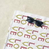 Serviette De Plage Amour, rouge et jaune (En situation)