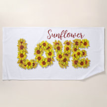 Serviette de plage Amour Tournesol