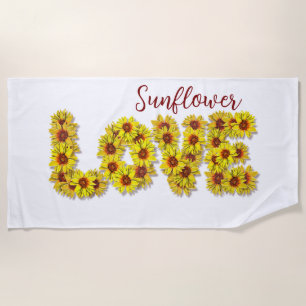 Serviette de plage Amour Tournesol