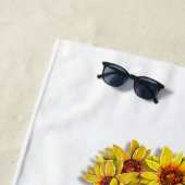 Serviette de plage Amour Tournesol (En situation)