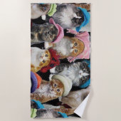 Serviette de plage Amoureux des chats (Devant)