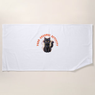 Serviette De Plage Amoureux des chats Halloween Purr-anormal Activité