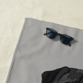 Serviette De Plage Amoureux des chiens de recherche de Black Labrador (En situation)