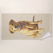 Serviette De Plage Amoureux des chiens d'extraction du Labrador jaune (Devant)