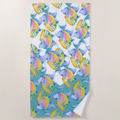 Serviette De Plage Amoureux des poissons tropicaux (Devant)