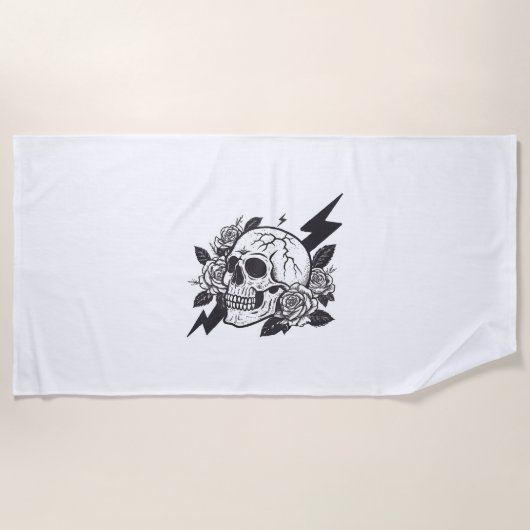 Serviette De Plage Amoureux du crâne (Devant)