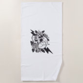 Serviette De Plage Amoureux du crâne (Devant)