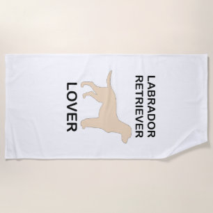 Serviette De Plage amoureux du labrador jaune