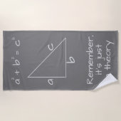 Serviette De Plage Amusant algébrique mathématique gris Geek (Devant)