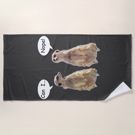 Serviette De Plage Amusant, mignon meerkats en conversation (Devant)