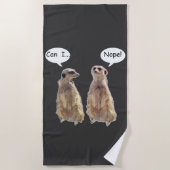 Serviette De Plage Amusant, mignon meerkats en conversation (Devant)