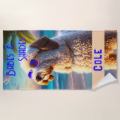 Serviette De Plage Amusant Moderne tendance Cute Goldendoodle Chien T (Devant)