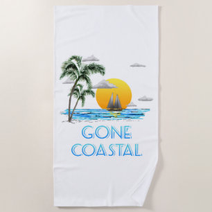 Serviette De Plage Amusant Partir Côtier Nautique Coucher du soleil d