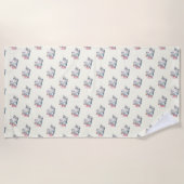 Serviette de plage amusante avec des chatons (Devant)