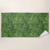 Serviette De Plage Amusante herbe verte vraie texture photo motif pla (Devant)