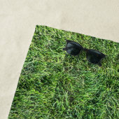 Serviette De Plage Amusante herbe verte vraie texture photo motif pla (En situation)