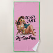 Serviette de plage amusante pour lecteurs (Devant)