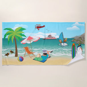 Serviette De Plage Amusement au bord de la plage