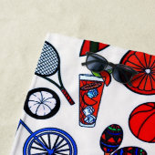 Serviette De Plage Amusement d'été blanc (En situation)
