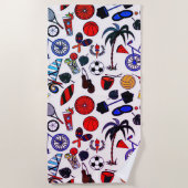 Serviette De Plage Amusement d'été blanc (Devant)