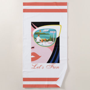Serviette De Plage Amusons-nous - Le Lotus Blanc