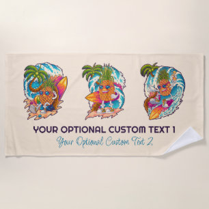 Serviette De Plage Ananas de navigation de texte personnalisé