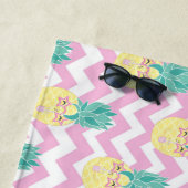 Serviette De Plage Ananas et Chevron (En situation)