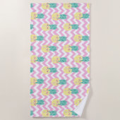 Serviette De Plage Ananas et Chevron (Devant)