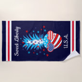 Serviette De Plage Ananas patriotique drôle (Devant)