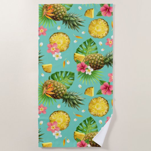 Serviette De Plage Ananas Rafraîchissant Exotique (Devant)