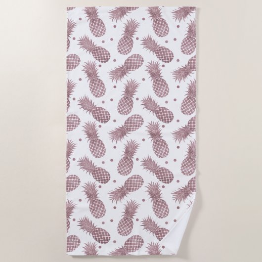 Serviette De Plage Ananas rose (Devant)