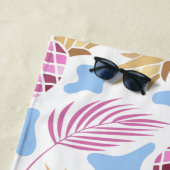 Serviette De Plage Ananas rose bleu tropical nom du motif (En situation)