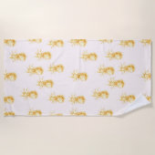 Serviette De Plage Ananas Tropical Blush Gold (Devant)