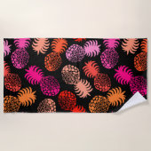 Serviette De Plage Ananas tropical Momona Hawaiian - Chaud - Noir (Devant)