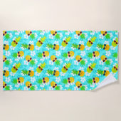 Serviette De Plage Ananas tropicaux en été amusant (Devant)