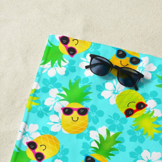 Serviette De Plage Ananas tropicaux en été amusant (En situation)