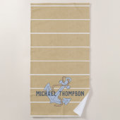 Serviette De Plage Ancrage personnalisé Bois rustique moderne Bandes (Devant)