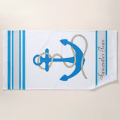 Serviette De Plage Ancre à thème nautique (Devant)