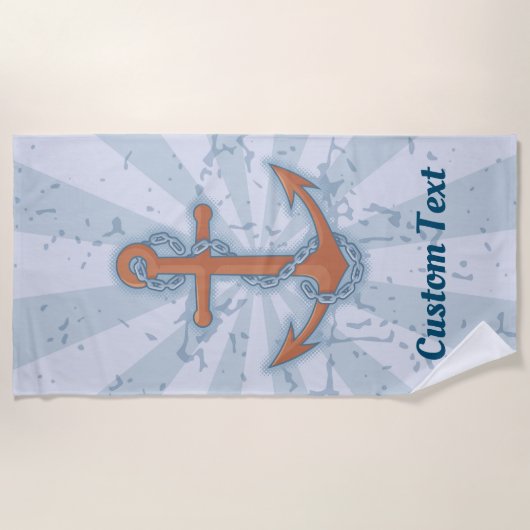 Serviette De Plage Ancre avec chaîne (Devant)