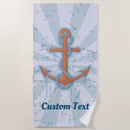 Serviette De Plage Ancre avec chaîne (Devant)