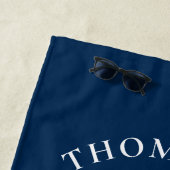 Serviette De Plage Ancre Bleue Marine Nautique Maison de vacances sur (En situation)