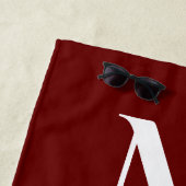 Serviette De Plage Ancre côtière Maroon de Bourgogne Plage nautique (En situation)