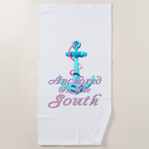 Serviette De Plage Ancré dans le sud nautique
