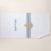 Serviette De Plage Ancre de bateau nautique, corde (Devant)