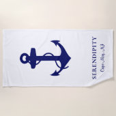 Serviette De Plage Ancre de bateau personnalisée (Devant)