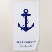 Serviette De Plage Ancre de bateau personnalisée (Devant)