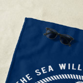 Serviette De Plage Ancre de l'esprit nautique, Roue, Bleu de marine,  (En situation)