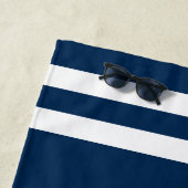 Serviette De Plage Ancre de Marine Monogramme de Mariage (En situation)