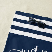 Serviette De Plage Ancre et corde bleue de la marine nautique (En situation)