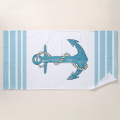 Serviette De Plage Ancre Nautica et rayures (Devant)